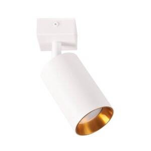 Lampa ścienno-sufitowa MARIBEL 1 GU10 biała + złoty pierścień