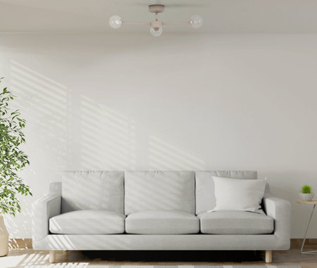 Beżowa lampa sufitowa z transparentnymi kloszami K-5710 z serii CASOLI