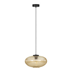 Lampa wisząca ze szklanym, ryflowanym kloszem K-5673 z serii DROP