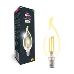 Żarówka Filament  LED C37 płomyk BXS E14 4W 470lm 3000K