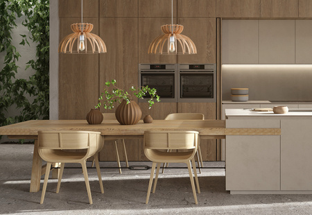 Nowodvorski Lampa wisząca KYMI C 1xE27 drewniana biała 10572