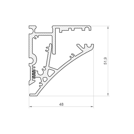 LED P10-1 Profil 1000 mm biały lakierowany (nr kat 8610110)