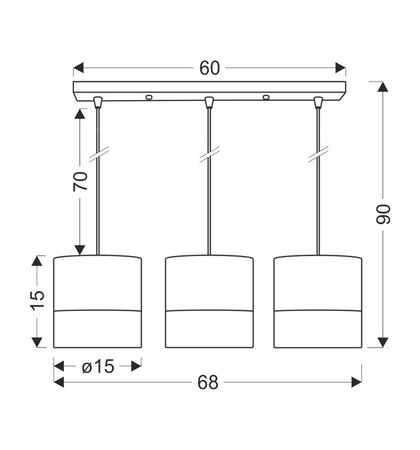 Bianco lampa wisząca biały 3x40W E27 