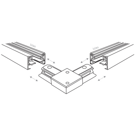 Tk Lighting TRACER BLACK ZŁĄCZE KĄTOWE