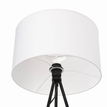 Lampa podłogowa NEPTUN trójnóg z abażurem biały walec