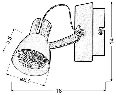 Lampa ścienna kinkiet 1X50W GU10 czarny/miedziany BEZ ŻARÓWKI Markus 91-35554-M