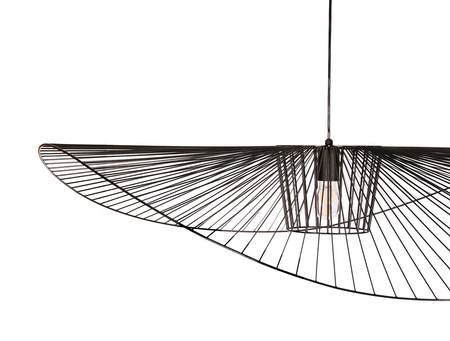 Druciany, czarny żyrandol do eleganckiego biura KP-21 z serii KAPELUSZ