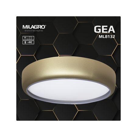 Plafon LED GEA GOLD 36W z pilotem Ø390 mm Milagro