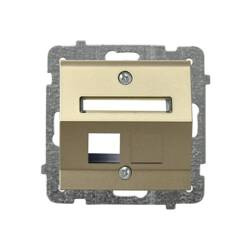 Obudowa gniazda pojedynczego typu Keystone skośna Ospel Sonata Szampański Złoty