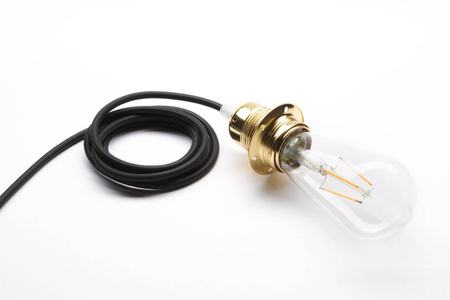 Przewód w oplocie kabel dekoracyjny CZARNY  3x1,5mm