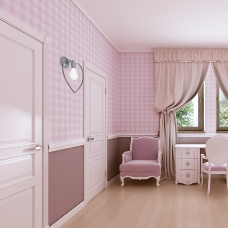 Kinkiet dziecięcy AMORE GREY metalowy 1xE27 szary