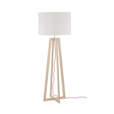 Nowodvorski Lampa podłogowa biała drewno ACROSS 