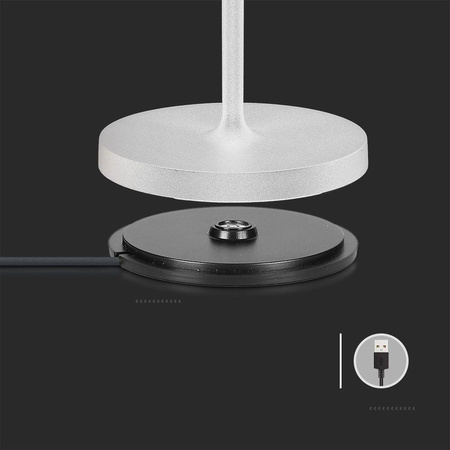 Lampka Biurkowa Nocna V-TAC 1,5W LED Ładowanie Ściemnianie IP54 Biała 