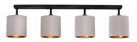 Lampa sufitowa reflektor 4xE27 listwa szaro złota 80cm