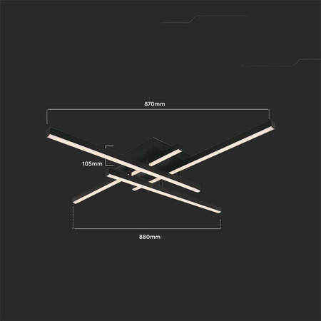 Oprawa Sufitowa V-TAC 38W LED Czarna VT-7915 3000K 4100lm