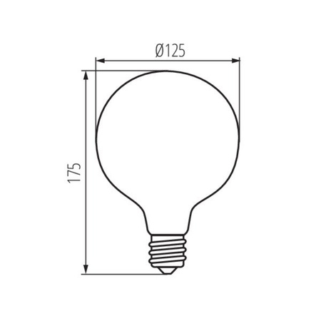 Żarówka dekoracyjna Led filament G125 8W ciepła 2700K kula