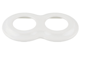 Ramka ceramiczna podwójna bałwanek biała