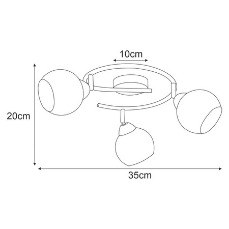 Lampa sufitowa K-C9530/3 z serii ATRIA