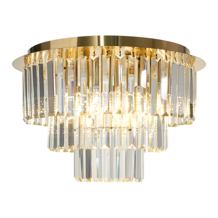 Lampa sufitowa MILANO fi 45cm złota kryształowa 6xE14