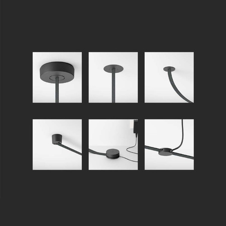 Mocowanie Natynkowe z przewodem i rozetą 65x1500mm Szynosystem Taśmowy 48V V-TAC Czarne 3 Lata Gwarancji