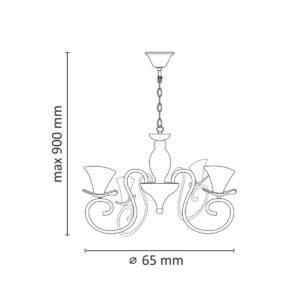Lampa wisząca biała GLORIA-5 E14x5