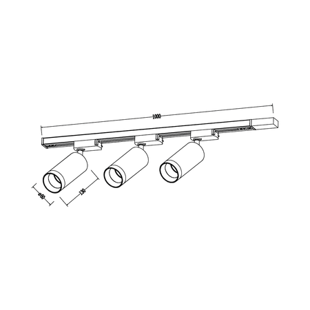 Zestaw Oprawa Mica Track Biały + Chrom 3xGU10 1m