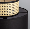 Rattanowa Lampa wisząca pleciona E27 czarna naturalna Boho