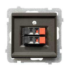 Gniazdo głośnikowe podwójne Ospel Sonata Czekoladowy Metalik