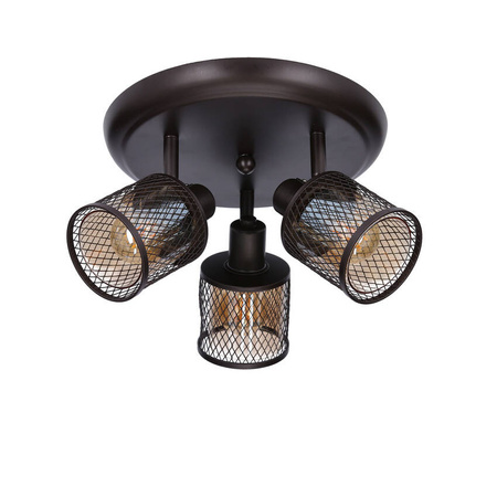Lampa sufitowa plafon kawowe złoto bursztyn 3x40W Canabera Candellux 98-83098
