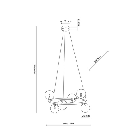 Lampa wisząca ANABELLE BROWN 6xG9