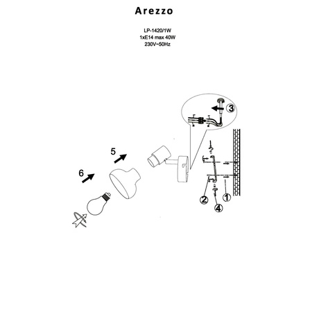 Light prestige Arezzo kinkiet bialy LP-1420/1W WH