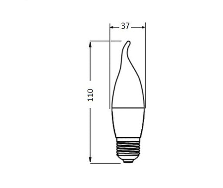 Żarówka płomyk LED E27 4W=40W zimna