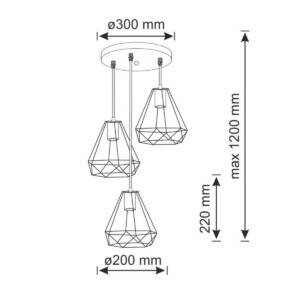 Lampa wisząca VIGO O 3xE27