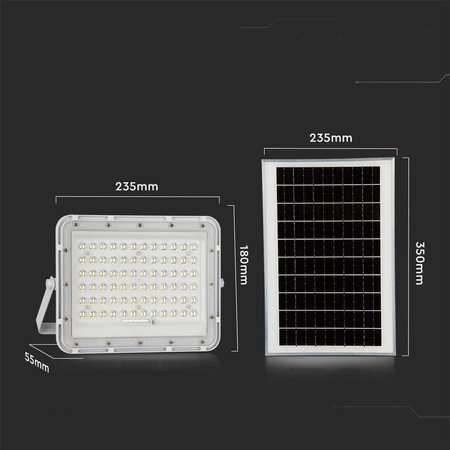 Projektor LED Solarny V-TAC 15W Pilot, AUTO, Timer, IP65 Biały VT-120W-W 6400K 1200lm