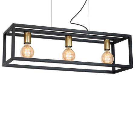 Lampa wisząca metalowa CAGE 3xE27 czarny