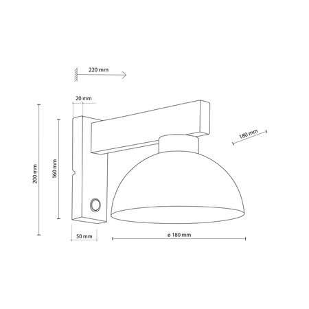 Kinkiet OSLO BROWN 1xE27