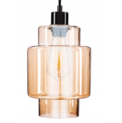 Szklana lampa wisząca bursztynowa E27 nowoczesna