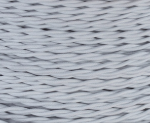 Dekoracyjny kabel w oplocie tekstylnym skręcany dwużyłowy biały