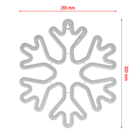 Dekoracja świetlna świąteczna Neon LED śnieżynka 26.5 x 30cm