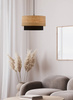 Ritana 25 Lampa Wisząca Czarny 1X60 E27 Abażur Beżowy-Czarny