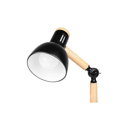 Lampa biurkowa drewniana Woody 1xE27 czarna