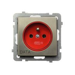 Gniazdo pojedyncze z uziemieniem DATA Sonata Nowe Srebro Ospel