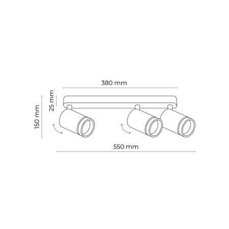 Lampa sufitowa JET Black 3xGU10
