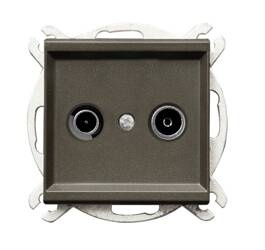 Gniazdo RTV końcowe Ospel Sonata Czekoladowy Metalik