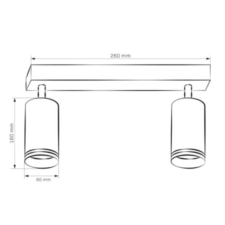Lampa ścienno-sufitowa PARIS 2 GU10 Czarna