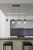 Lampa wisząca drewniana czarna IZZY 4xE27