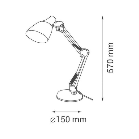 Lampka biurkowa E27 LILLY czarna