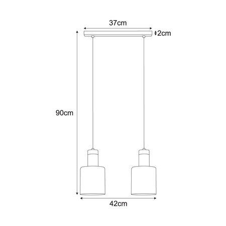 Podwójna, bursztynowa lampa wisząca na listwie  K-5256 z serii ALTO