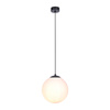 Czarna lampa wisząca z dużym mlecznym kloszem 30 cm K-4922 z serii SAVOY
