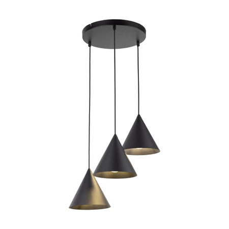Lampa wisząca CONO Black 3xE27 koło S